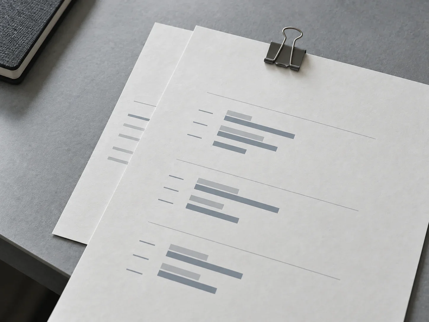 Budget review sheets with illustrative comparisons, ready to assess competing investment priorities.