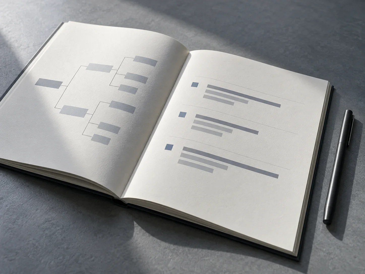 An open strategy report with an illustrative decision framework and prioritised recommendations.